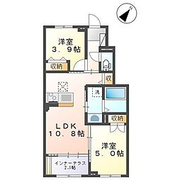 Amore grace(アモーレ グレイス) 2LDKの間取図画像