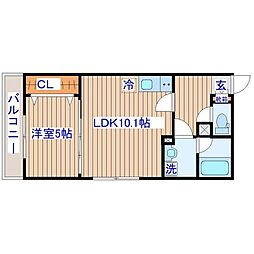仮)根岸町新築アパート 1LDKの間取図画像