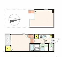 ハーモニーテラスクレマチス 1Kの間取図画像