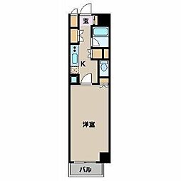 カスタリア一番町イースト 1Kの間取図画像