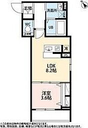 仙台市青葉区梅田町アパート 1LDKの間取図画像