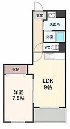 グランデージ中野栄 1LDKの間取図画像
