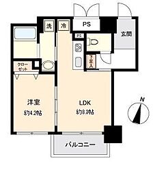 KDXレジデンス一番町 1LDKの間取図画像