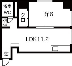 ヴィラフォレスタ 1LDKの間取図画像