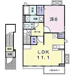 リアン青葉 1LDKの間取図画像