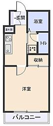 ヴィンダーバール愛 1Kの間取図画像