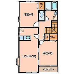 スケッチ1番館 2LDKの間取図画像