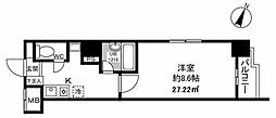 カーサデルソル 1Kの間取図画像
