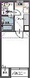志雲寮 1Kの間取図画像