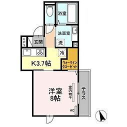 グランドゥール八乙女駅前2 1Kの間取図画像