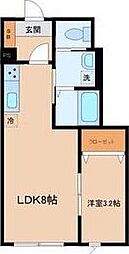 青空とそよ風のメゾン 1LDKの間取図画像