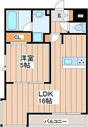 LUANA・AIR・RESIDENCE五橋 1LDKの間取図画像