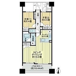 ライオンズタワー仙台青葉 2LDKの間取図画像