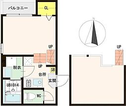 ハーモニーテラス黒松 1Kの間取図画像