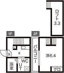 デザイナーズコーポ旭ヶ丘 1Kの間取図画像