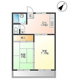 アビタシオンC 2DKの間取図画像