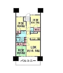ワンパークレジデンシャルタワーズ 3LDKの間取図画像