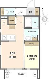 アークテラス東照宮 1LDKの間取図画像