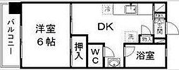 THECLASSSENDAIEASTGATE 1DKの間取図画像