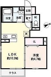 DエラングラースH仙台宮町 1LDKの間取図画像