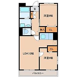 アンフィニMM 2LDKの間取図画像