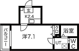 仙台市太白区向山4丁目アパート 1Kの間取図画像