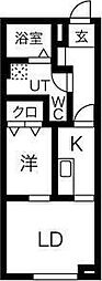 メリディアン川平四番館 1LDKの間取図画像