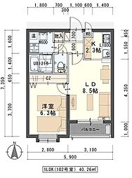 VillaNov 1LDKの間取図画像