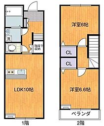 バウ・サトレ 2LDKの間取図画像