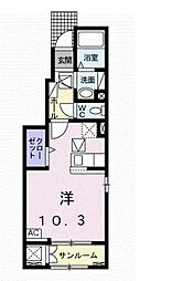 K'sガーデン ワンルームの間取図画像