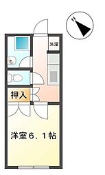 大泉ハイツ 1Kの間取図画像