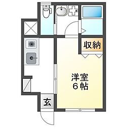 Casa クオーレ 1Kの間取図画像