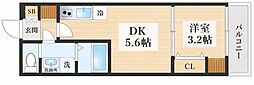 仙台市青葉区堤通雨宮町アパート 1DKの間取図画像