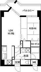 カルロ北目 1LDKの間取図画像