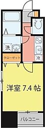 シェルグランデ東口 1Kの間取図画像