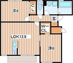 フィールドビレッジ1 2LDKの間取図画像
