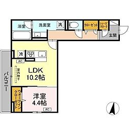 itovia青葉 1LDKの間取図画像