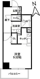ラポール日泉 1Kの間取図画像