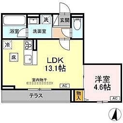 itovia青葉 1LDKの間取図画像