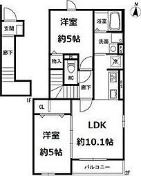 アーネスト柏木 2LDKの間取図画像