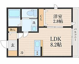 (仮称)南光台3丁目新築AP A棟 1LDKの間取図画像
