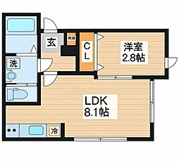 (仮称)南光台3丁目新築AP A棟 1LDKの間取図画像