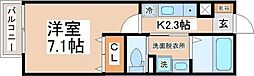 リアーレ長町南 1Kの間取図画像