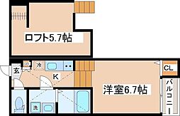 メゾン・シャドール北山 1Kの間取図画像