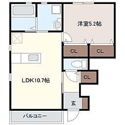 間取図画像 1LDK