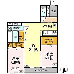 CLASSEUM仙台小田原 II 2LDKの間取図画像