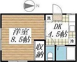 コーポサクラギ 1DKの間取図画像