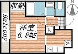 HF仙台レジデンスEAST 10階1Kの間取り