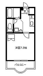 サンローゼ 1Kの間取図画像
