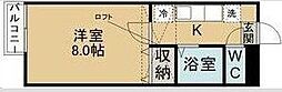 アクセスコート弐番館 1Kの間取図画像